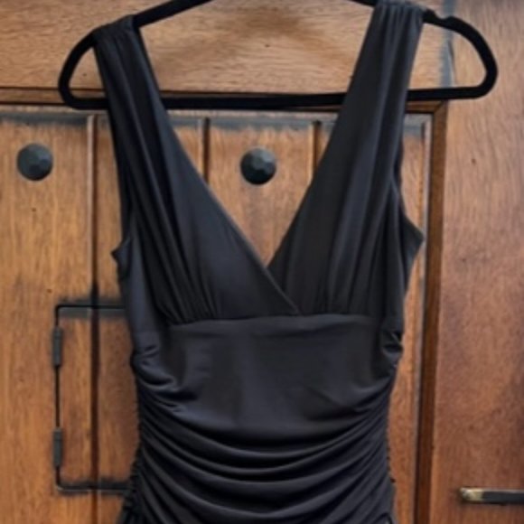 Max & Cleo Semi Formal Black Tulle Fit Flare Dress - Elegant Black Sleeveless - Picture 10 of 16